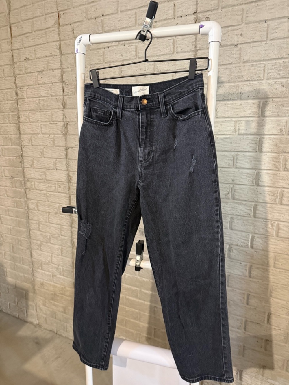 Universal Thread High-Rise Black Washed Straight Jeans